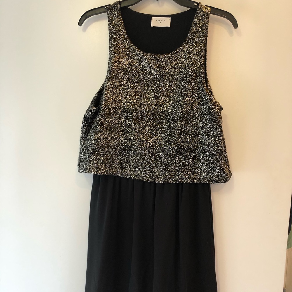Everly (Anthropologie) black and gold dress